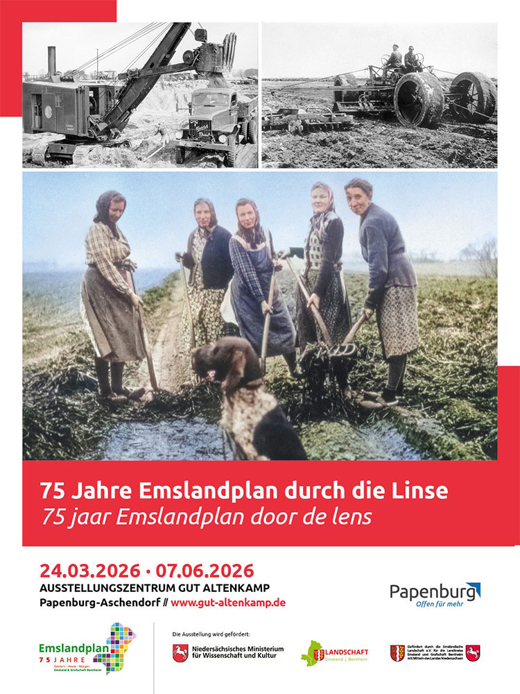 Plakat 75 Jahre Emslandplan durch die Linse